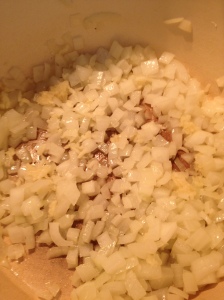 onion and garlic into the pot